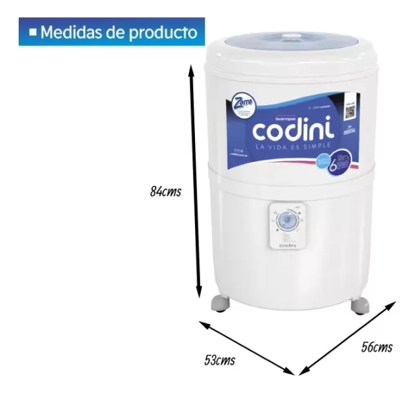 Lavarropas Silent 4051 Est. Comando Frontal 10Kg. Codini - Imagen 4