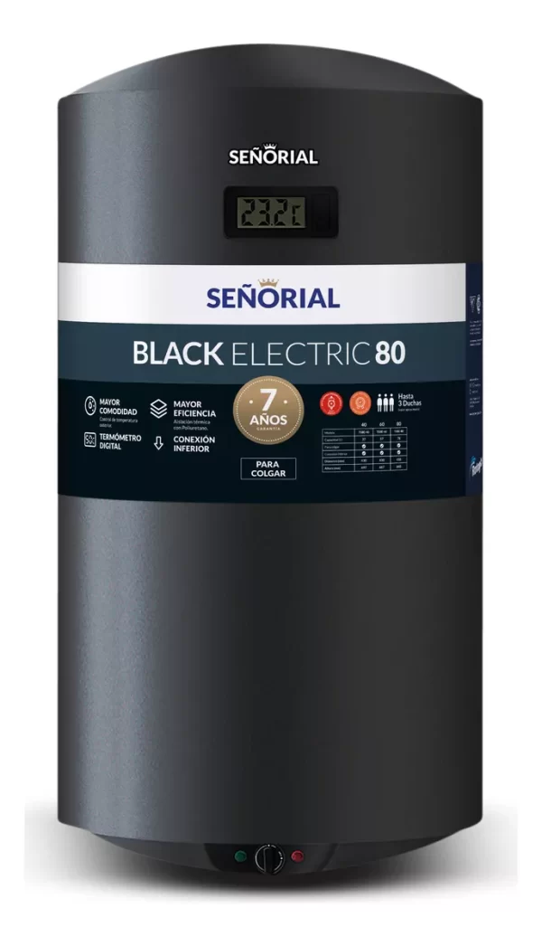 Termotanque 80Lt Elect 2.0 Black Señorial
