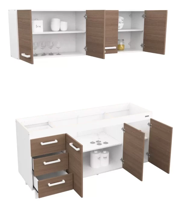 Combo Cocina 1.60mt Bco/C.Mezzo Mosconi - Imagen 2