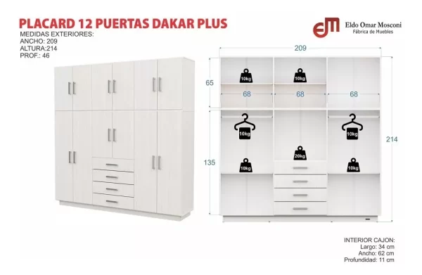 Placard Mel. DAKAR PLUS 12Ptas Blanco Mosconi - Imagen 5