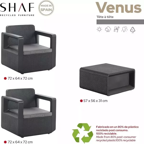 Set de Jardin Venus Grafito mod 55452 Shaf - Imagen 6