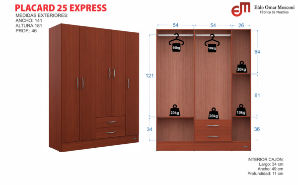 Placard Art. 25 Caoba Mosconi - Imagen 2