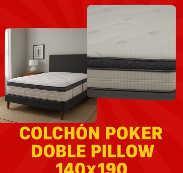 Colchon Poker Doble Pilow 140x190 La Juana