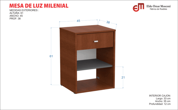 Mesa Luz Tabaco MILENIAL Mosconi - Imagen 3