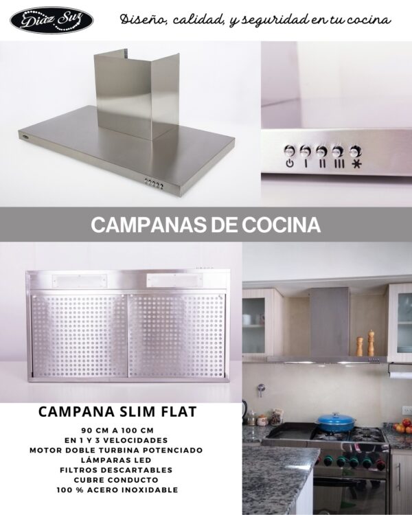 Campana Slim Acero 60 3 velocidades Diaz Sur