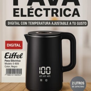 Pava Digital con Selector de Temperatura 2Lts E609 Eiffel
